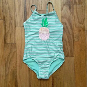 GAP KIDS | Pineapple Stripe SWIMSUIT | size girls S